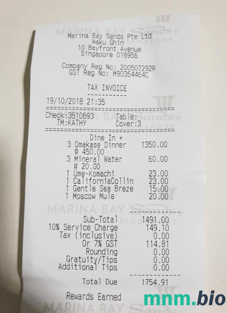 Marina Bay Sands przykładowy czek płatniczy PSD